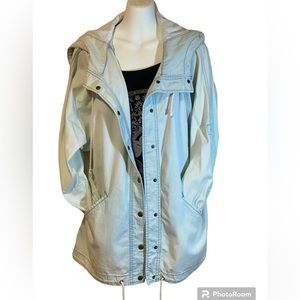 FOREVER 21 Oversized Light Faded Blue Denim Jean Jacket M-XL